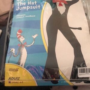Spirit The Cat in the Hat Black Jumpsuit Costume Adult size small (4-6)
